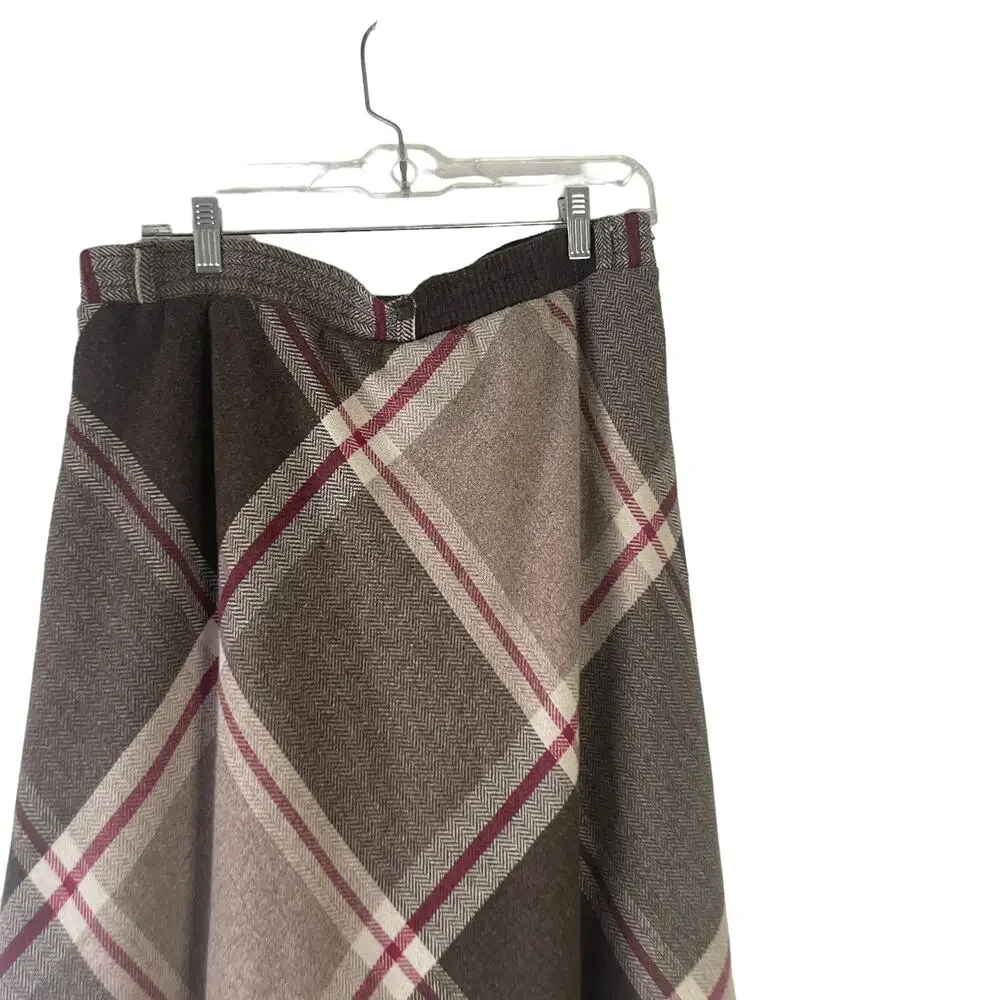 Summit Too Vintage‎ 90s Women's Size 32 Wool Academia Plaid Maxi Skirt